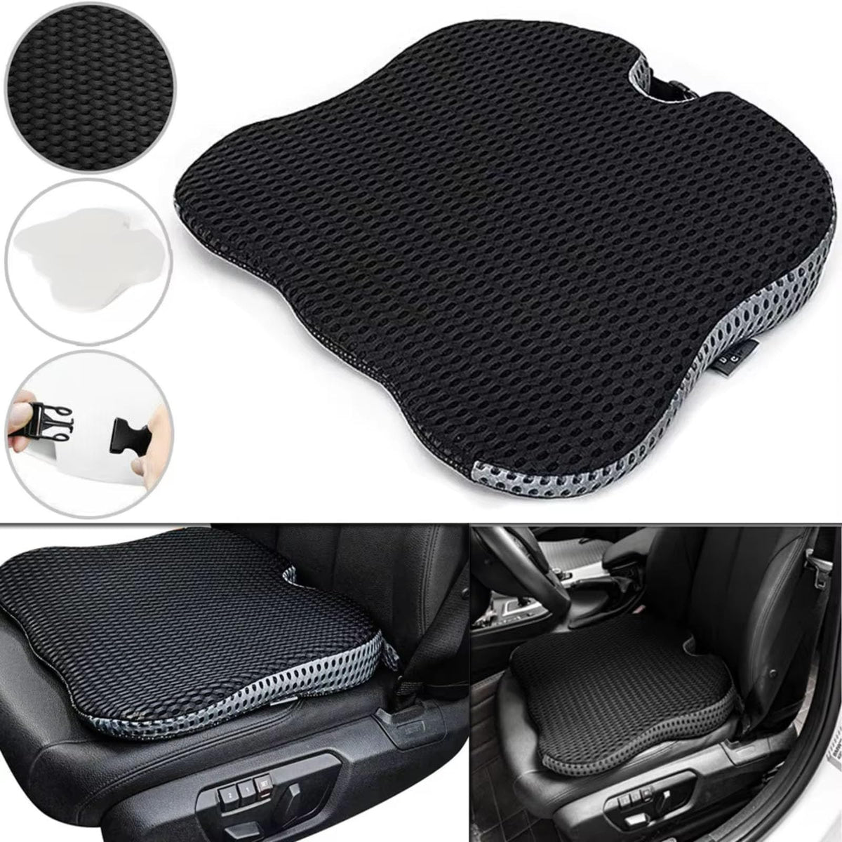 Black Memory Foam Car Seat Booster Cushion V259300