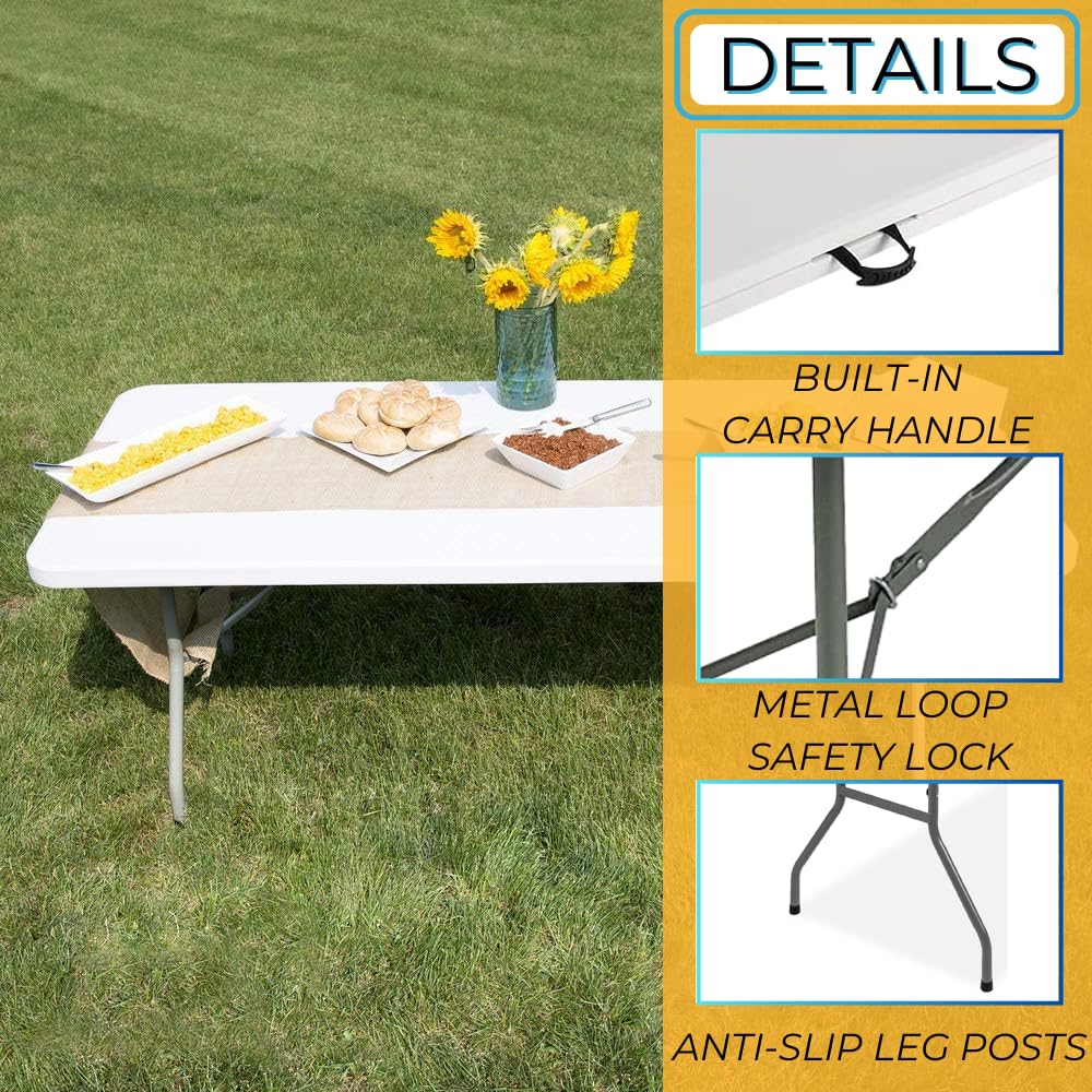 6 Ft White Portable Folding Plastic Dining Table C9361