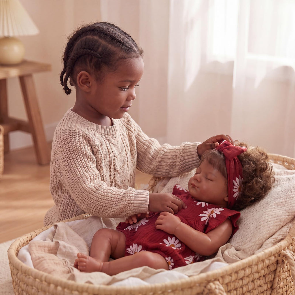 20 Inch Reborn Baby Dolls Black Girl with Accessories Set D7667