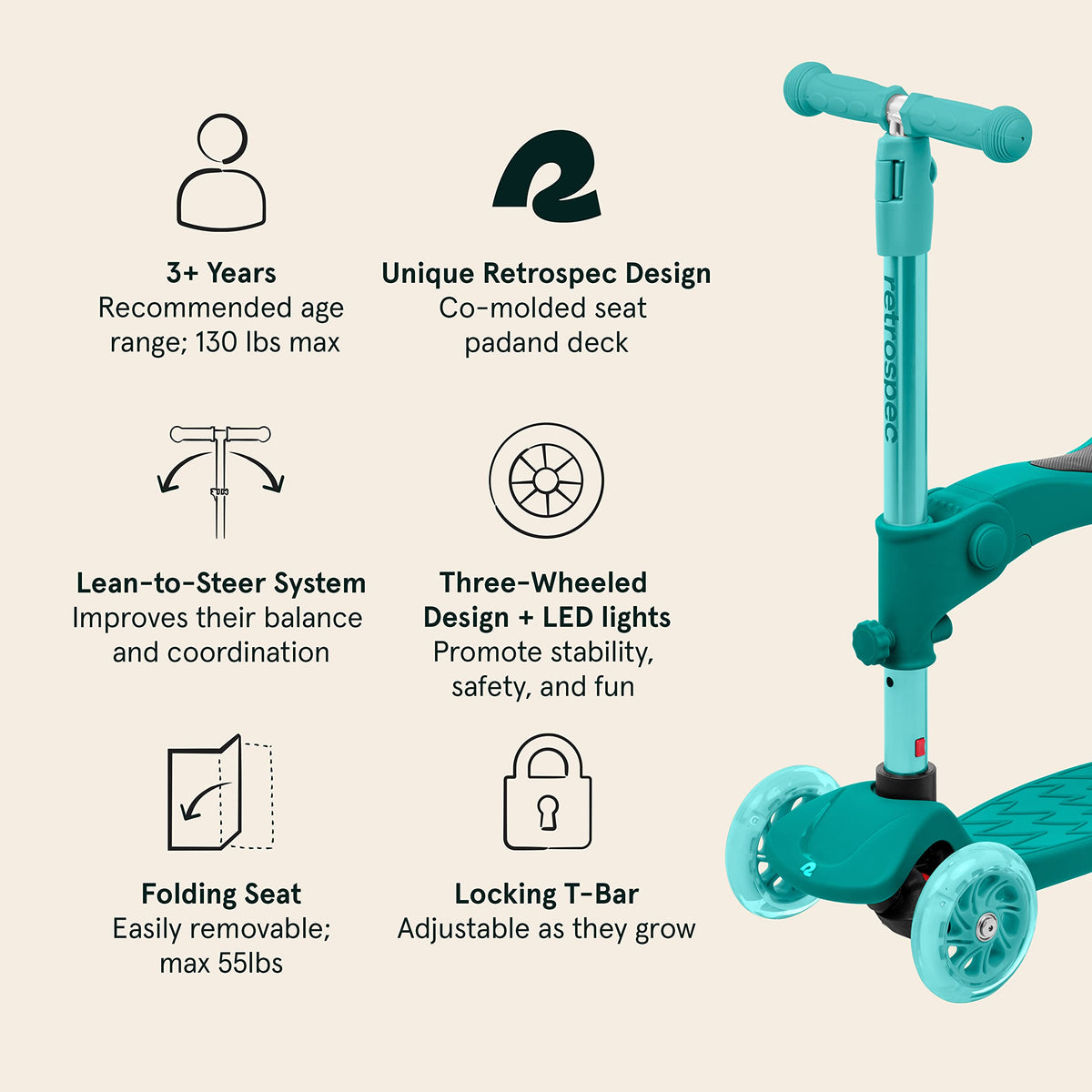 Height Adjustable 3 Wheel Kids' Kick Scooter X661