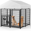 4 x 4 x 4.25 FT Outdoor Dog Kennel with Roof S2330