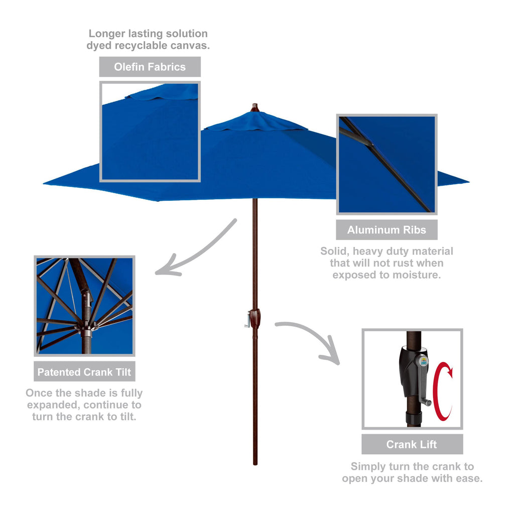 9' Round Aluminum Outdoor Patio Umbrella G55040