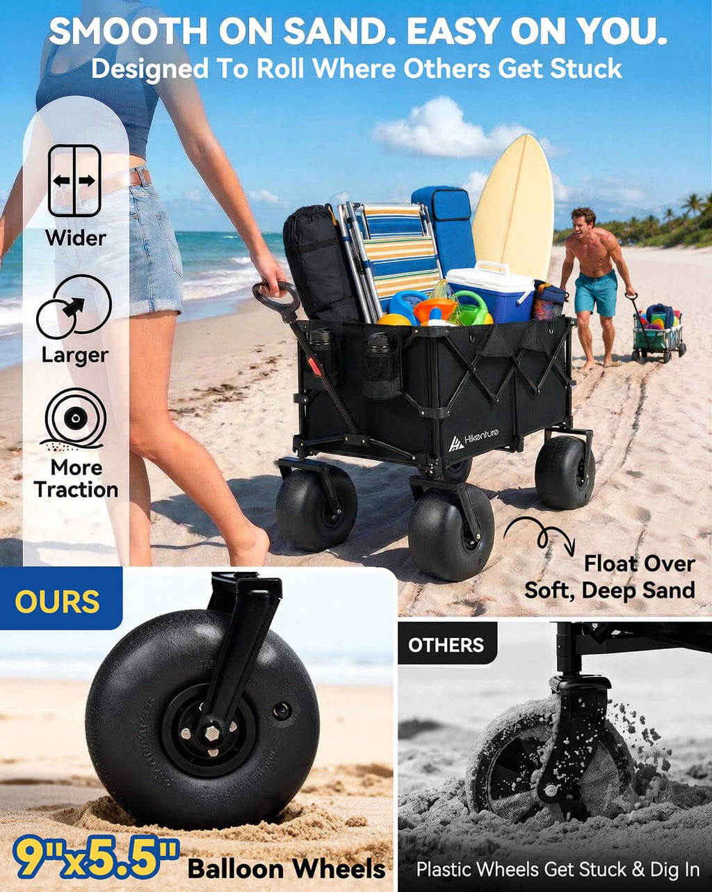 Collapsible Beach Wagon with Balloon Wheels G59790