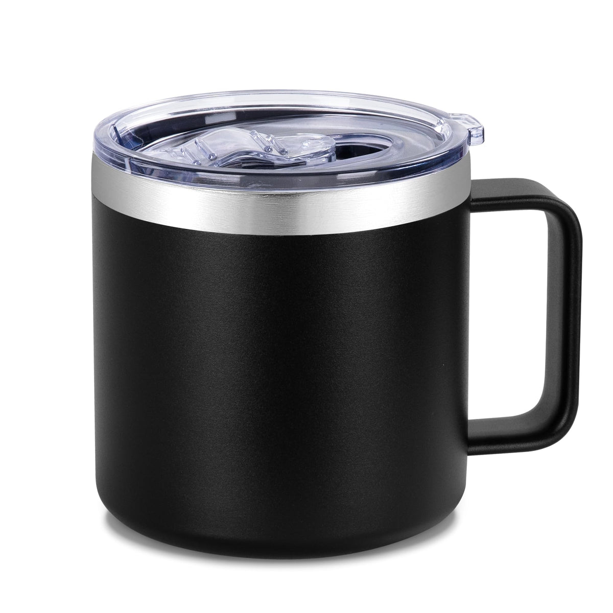 14 oz Insulated Stainless Steel Travel Coffee Mug with Handle and Lid W76726
