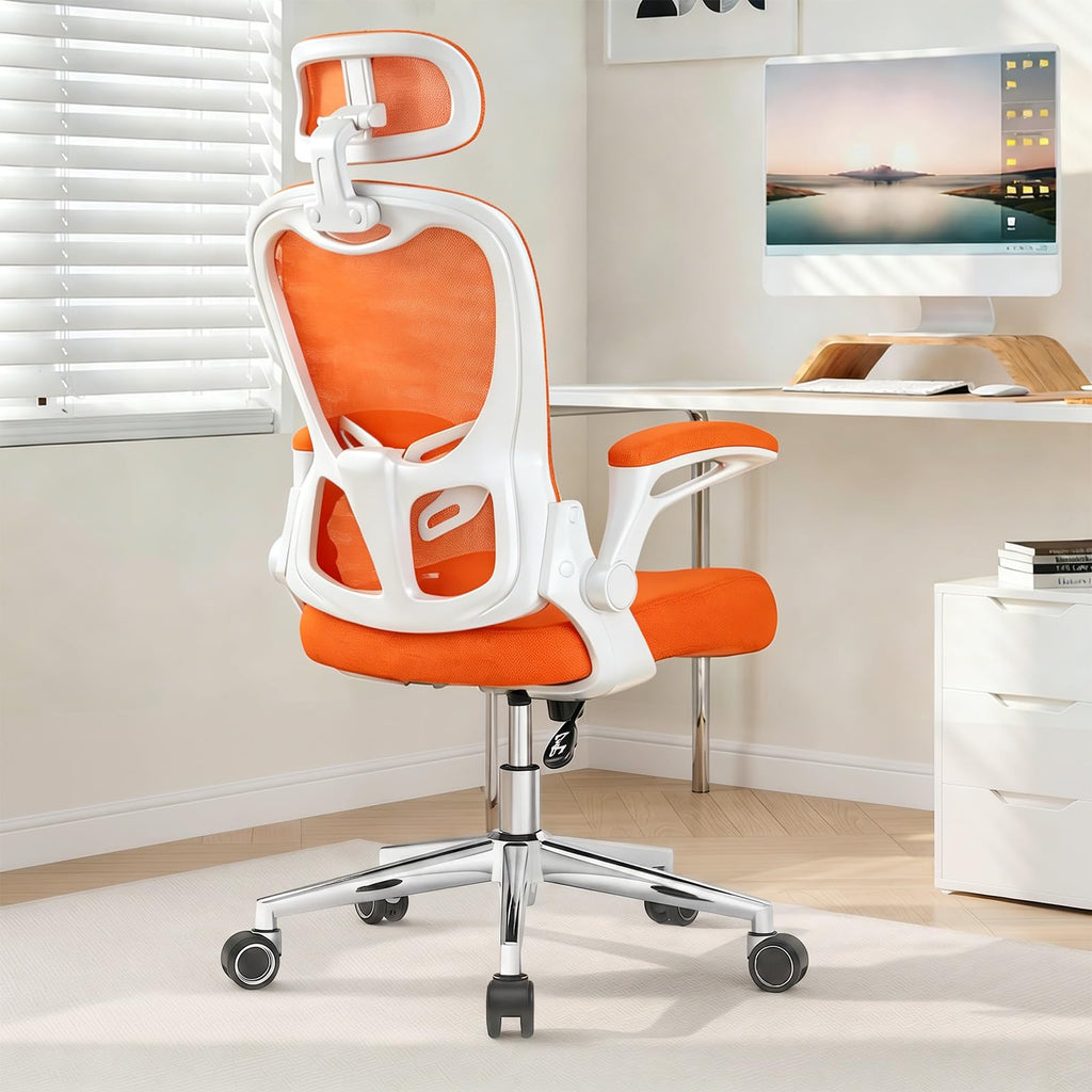 Ergonomic Breathable Mesh Office Chair with Flip-Up Arms W186