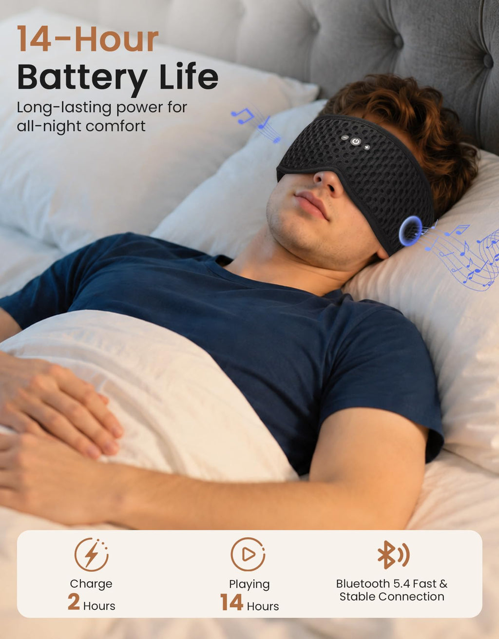 Bluetooth Sleep Mask with Adjustable Speakers P8013