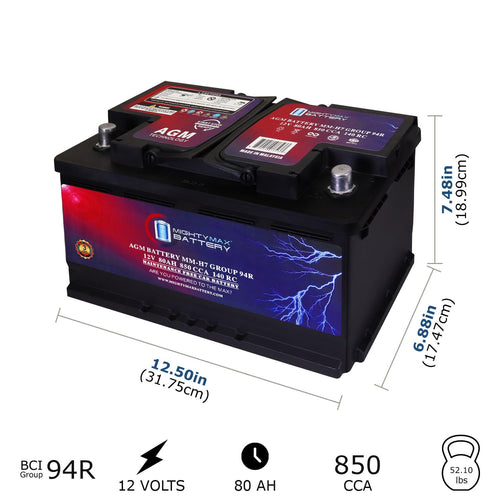 12V 80AH 850 CCA Replacement Battery C53743