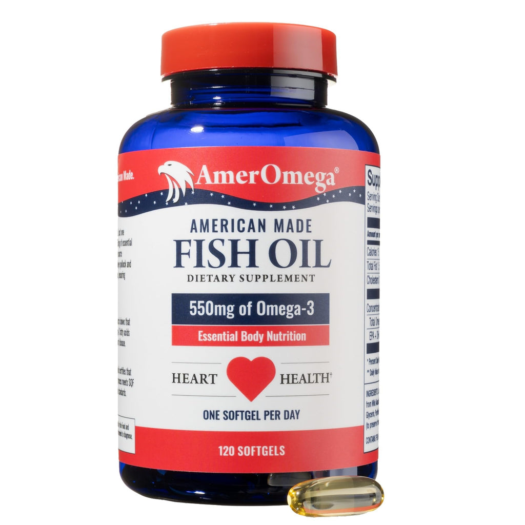 Omega-3 Fish Oil 550mg 120 Servings Wild Caught Alaska Pollock Triglyceride Form W8802