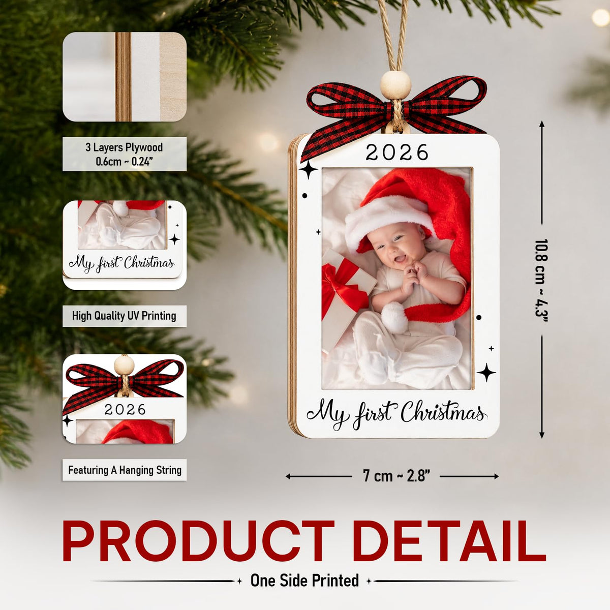 Baby's First Christmas Ornament 2026 Picture Frame C200461