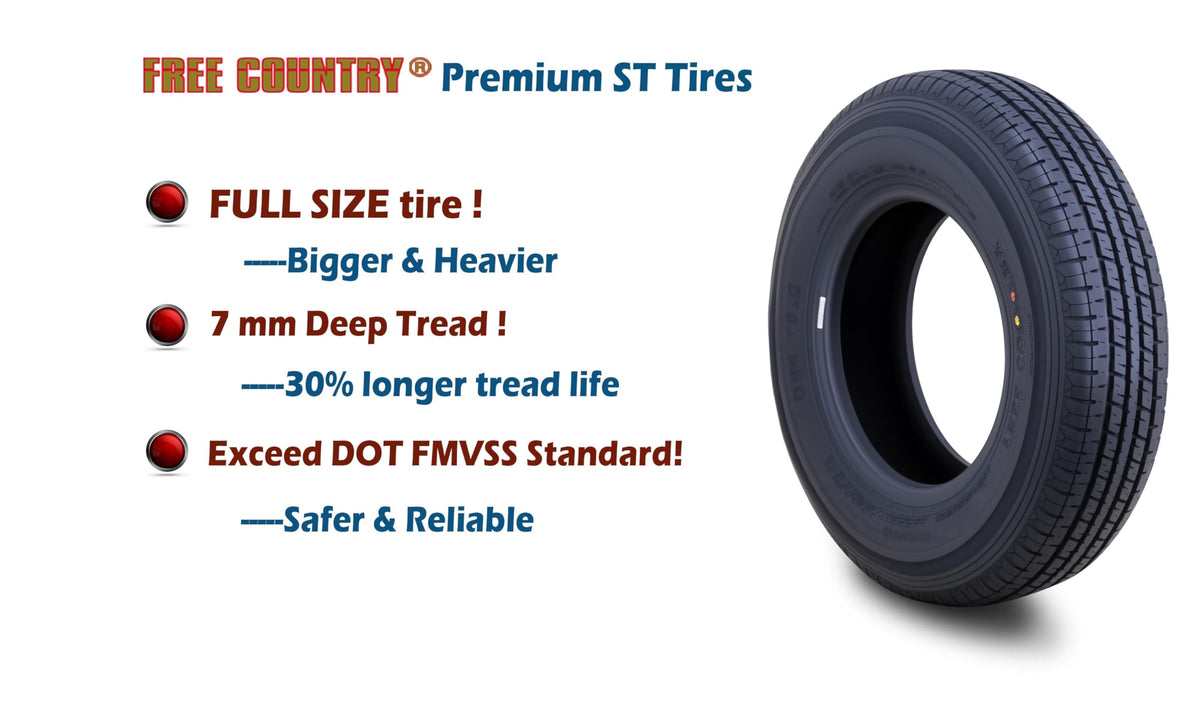 2 Premium Trailer Tires ST205/75R14 8PR LR D R775