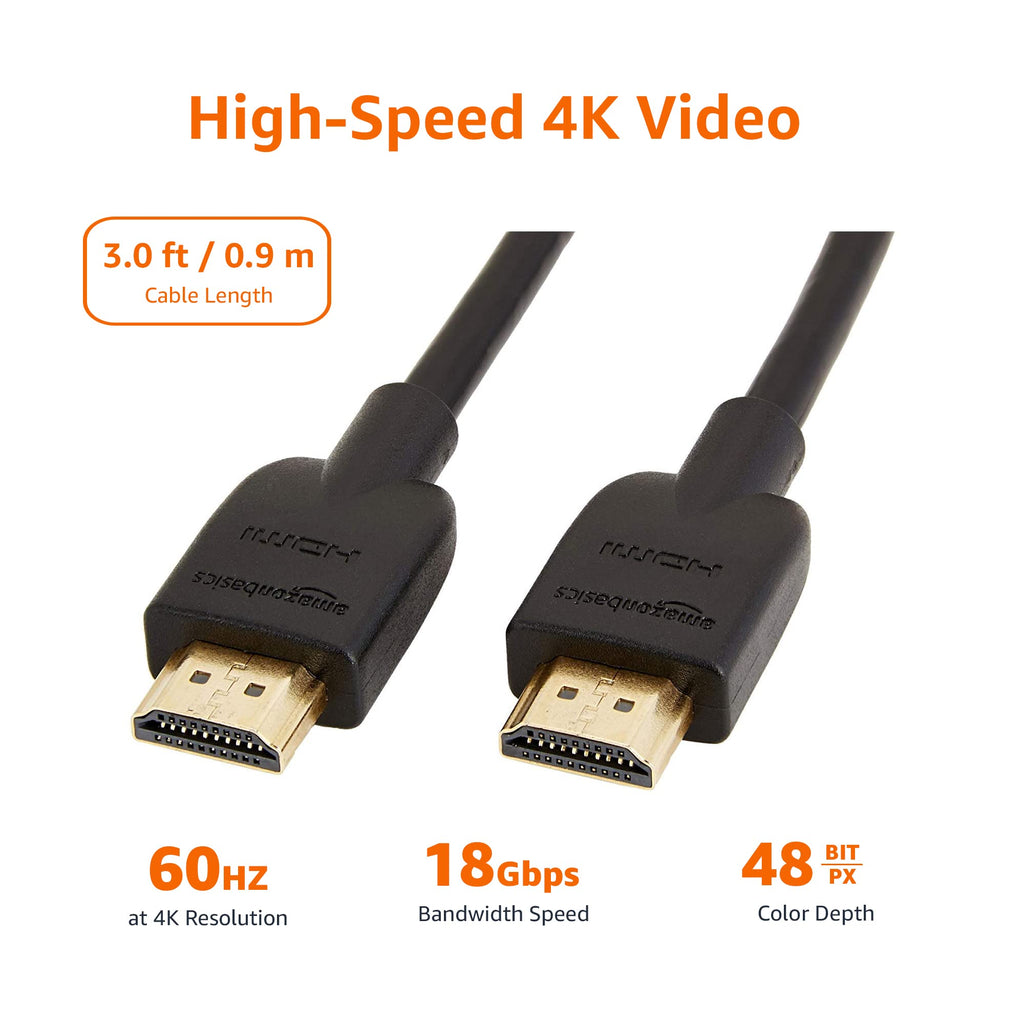 4K Ultra HD HDMI 2.0 Cable, 3 feet, Black P7178