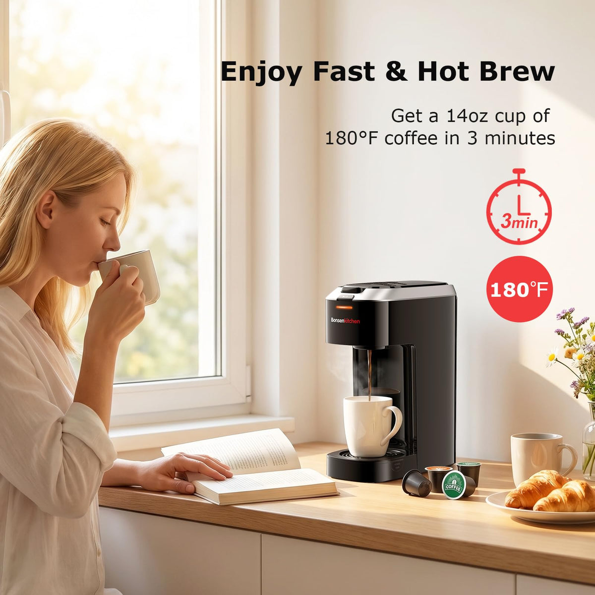 2-in-1 Single Serve Coffee Maker X6250