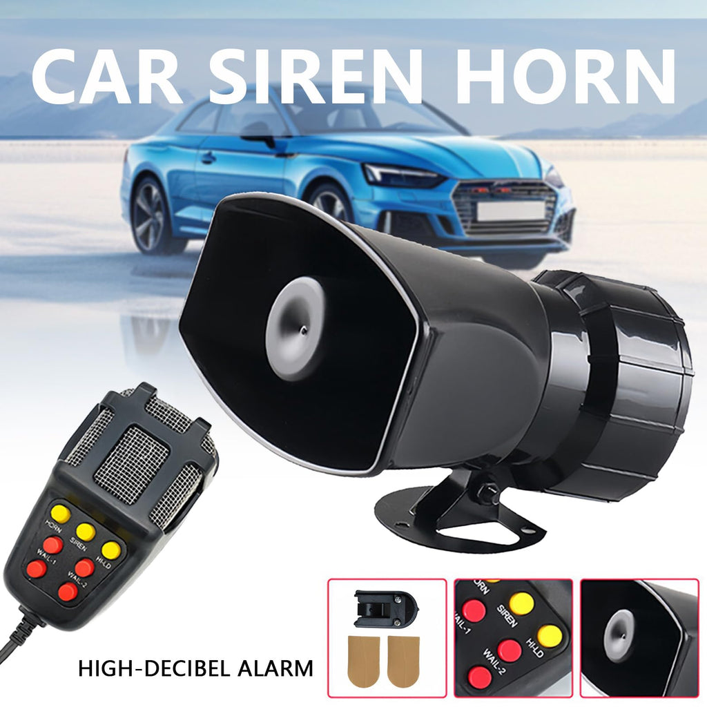 Alarm Horn Siren with Cigarette Lighter, 100W 12V 7 Sound A9897