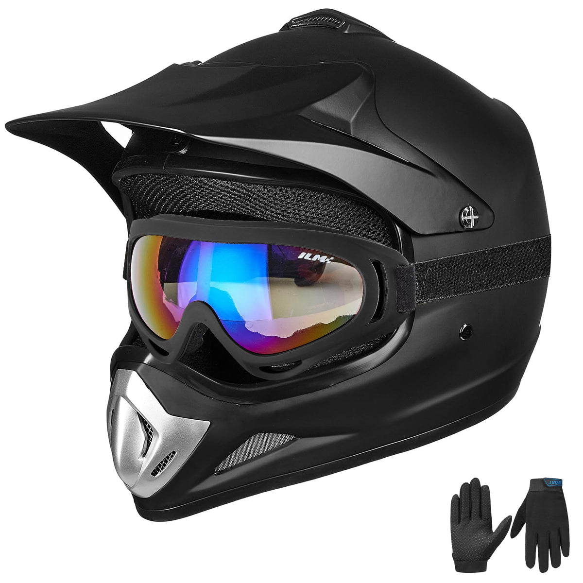 Youth Kids Full Face Motocross Helmet Matte Black Q708672