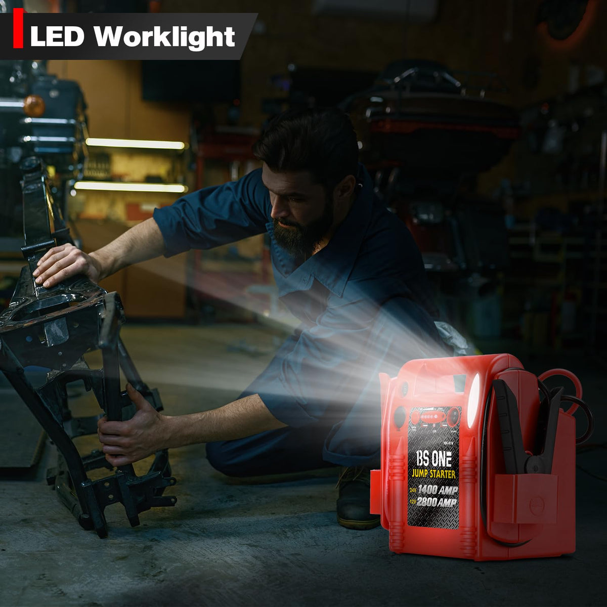 24V / 12V Heavy Duty Jump Starter with USB/DC Output and LED Light B67580