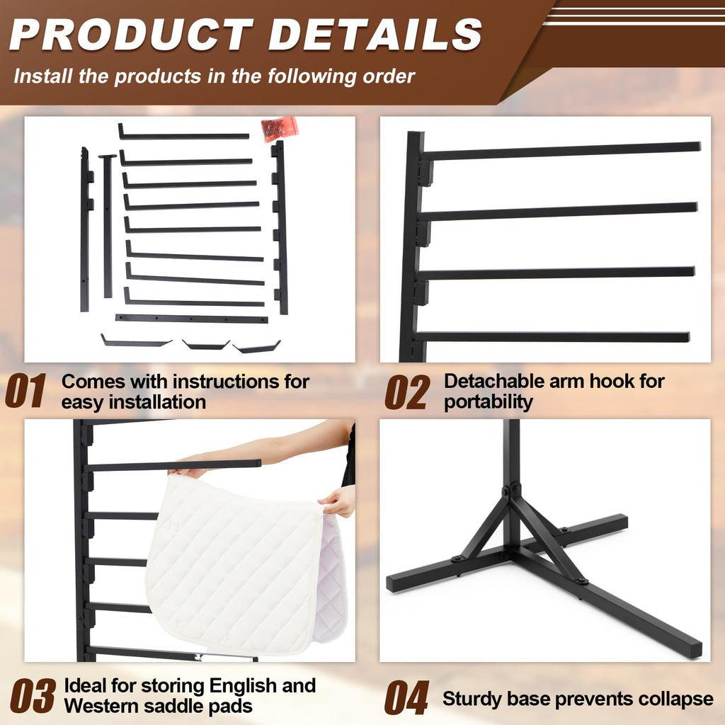 8-Tier Saddle Pad Rack with Stand U668659