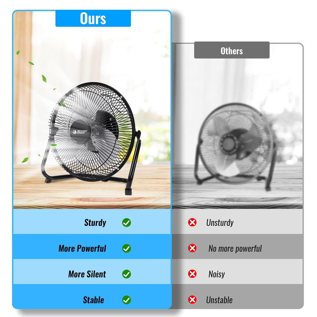 9 Inch Black Metal Floor Fan Y444196
