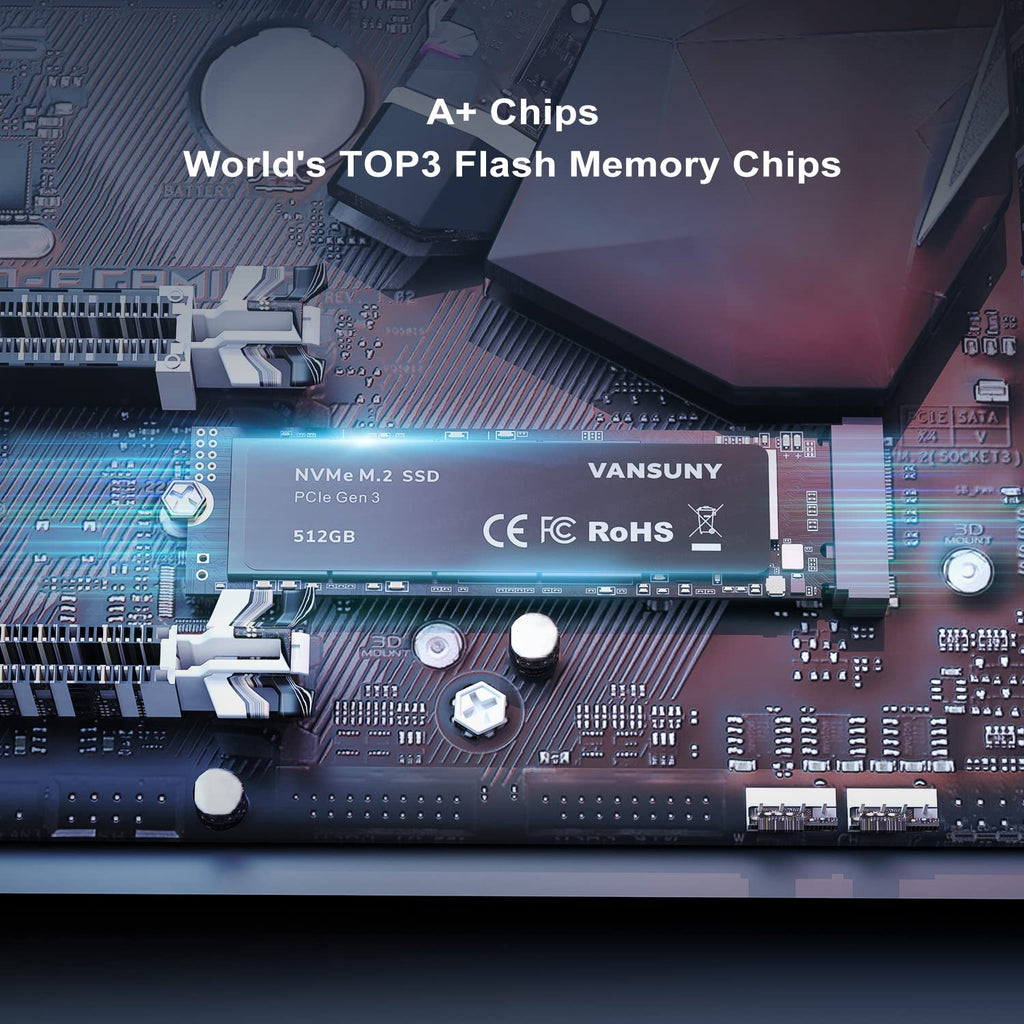 512GB NVMe M.2 Internal Solid State Drive PCIe 3.0 TLC 3D NAND 2280 J823