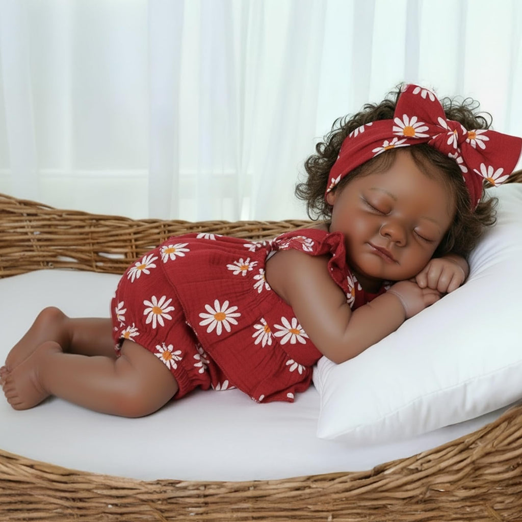 20 Inch Reborn Baby Dolls Black Girl with Accessories Set D7667
