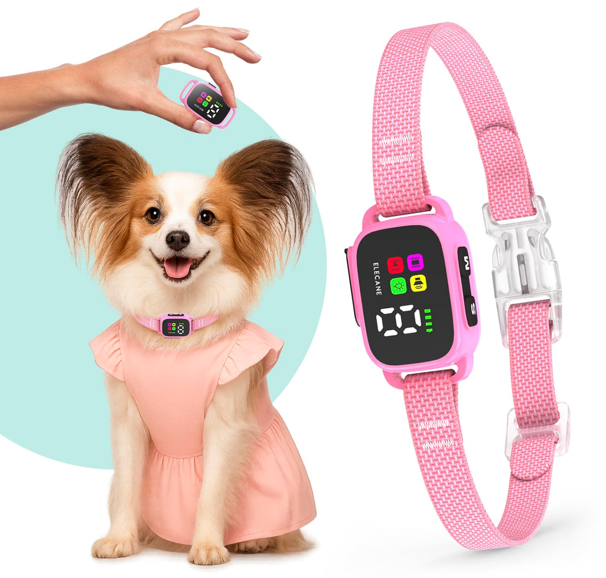No Shock Rechargeable Bark Collar for Small Dogs 5-15 lbs P252