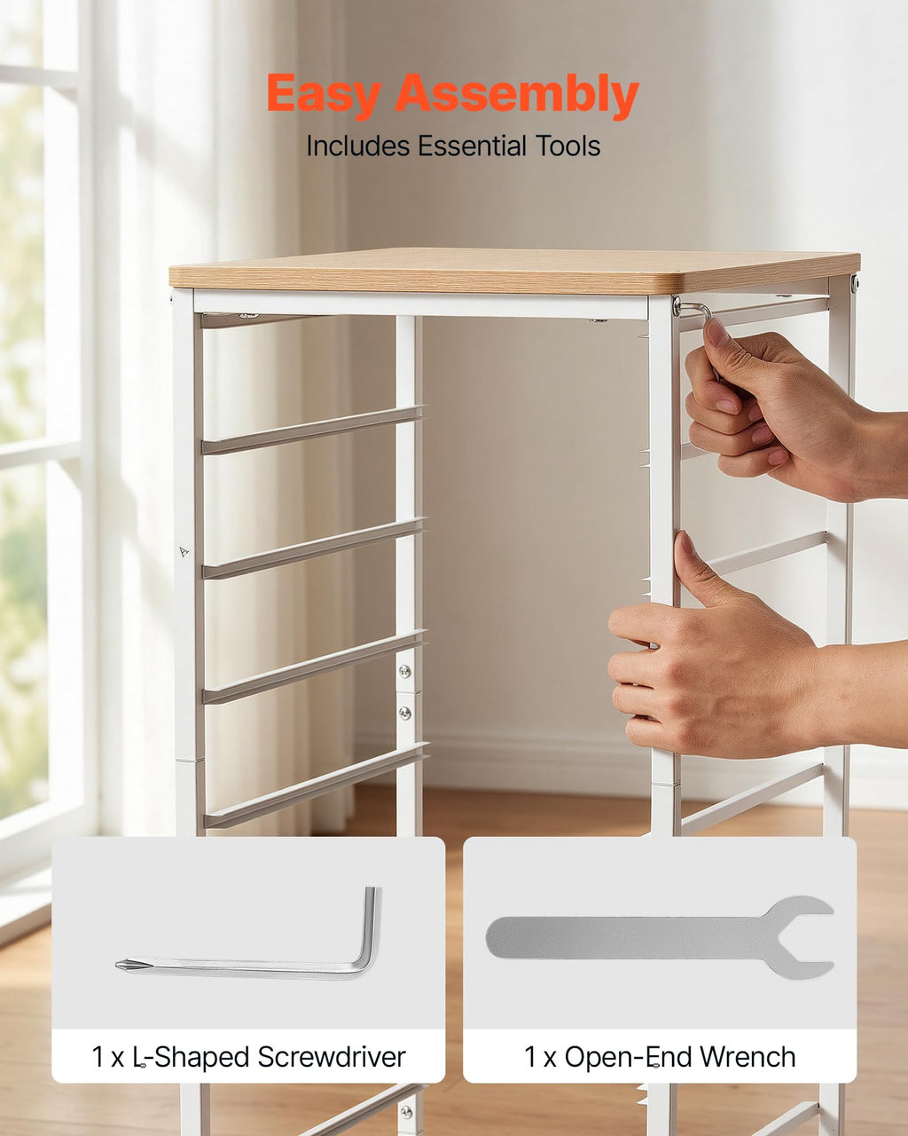 8 Drawer Rolling Storage Cart with Wood Top Y5191