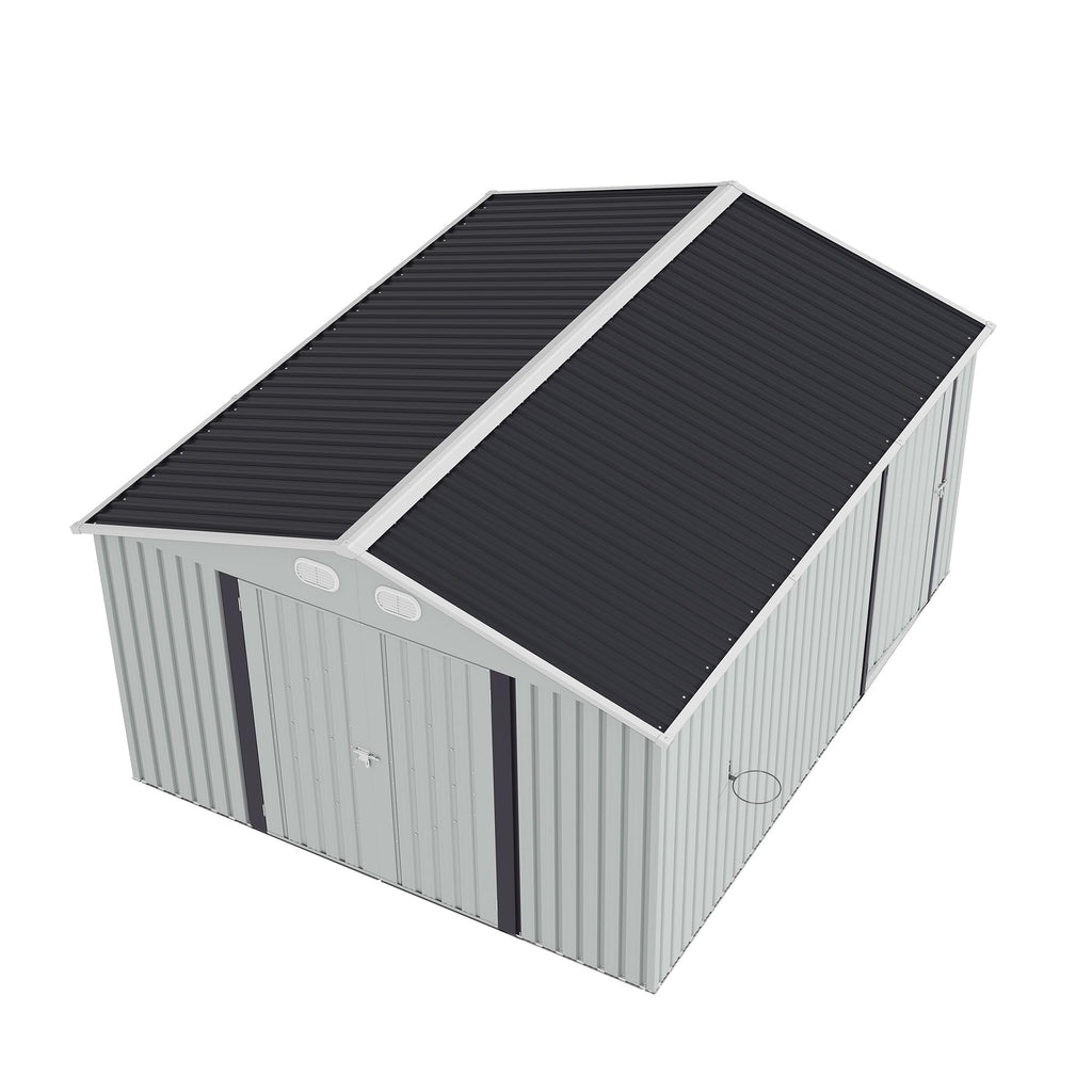 10x12 FT White Metal Storage Shed G105738