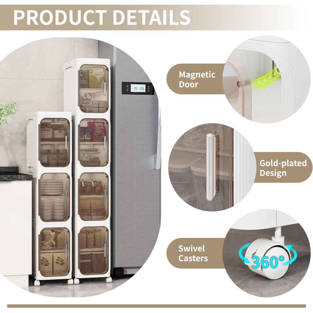 White 2 Tier Foldable Bathroom Storage Cabinet Z9249