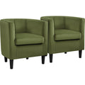 Barrel Accent Chairs Set of 2 Olive Green E789