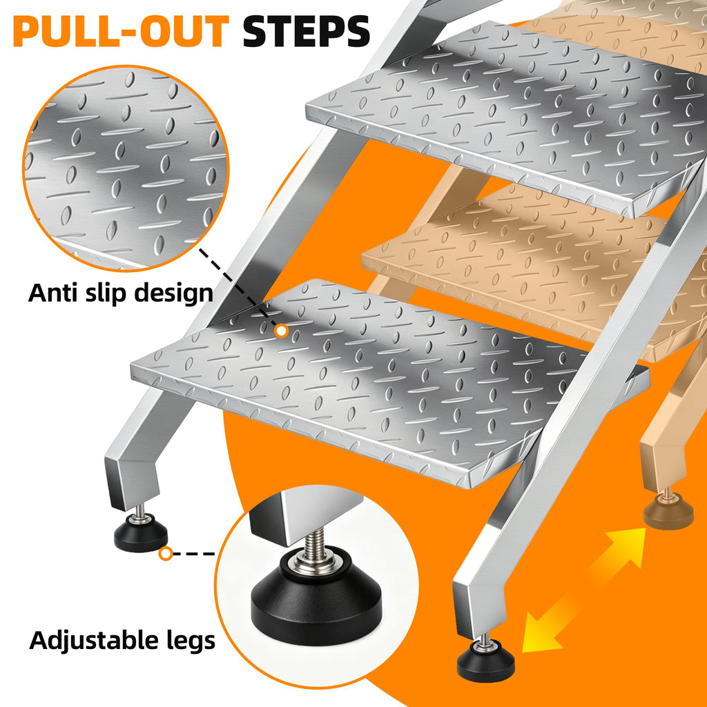 304 Stainless Steel Dog Washing Station with Stairs and 2 Drawers Z18061