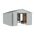 10x12 FT White Metal Storage Shed G105738