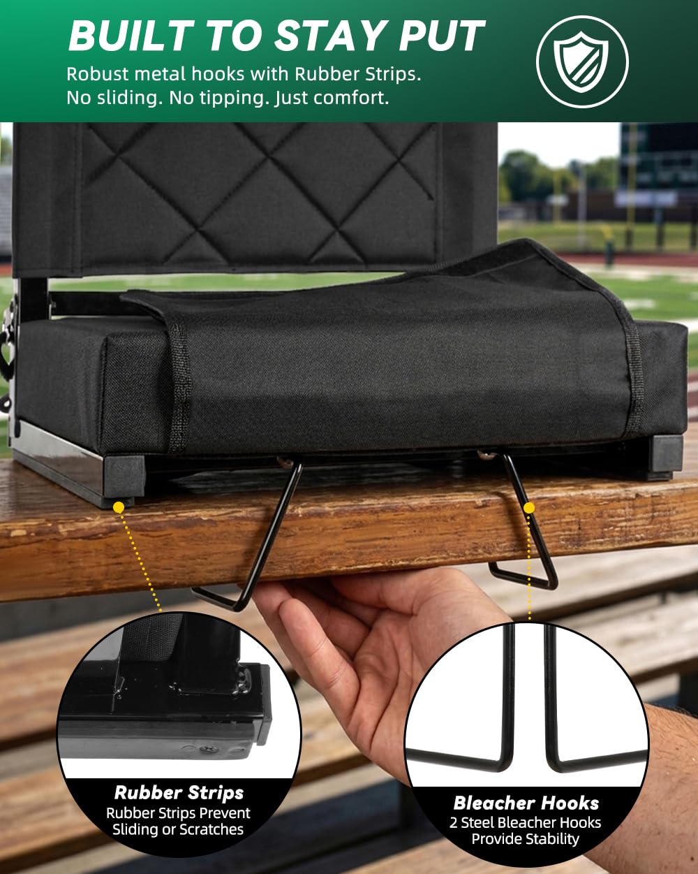 Stadium Seat with Back Support Black C94142