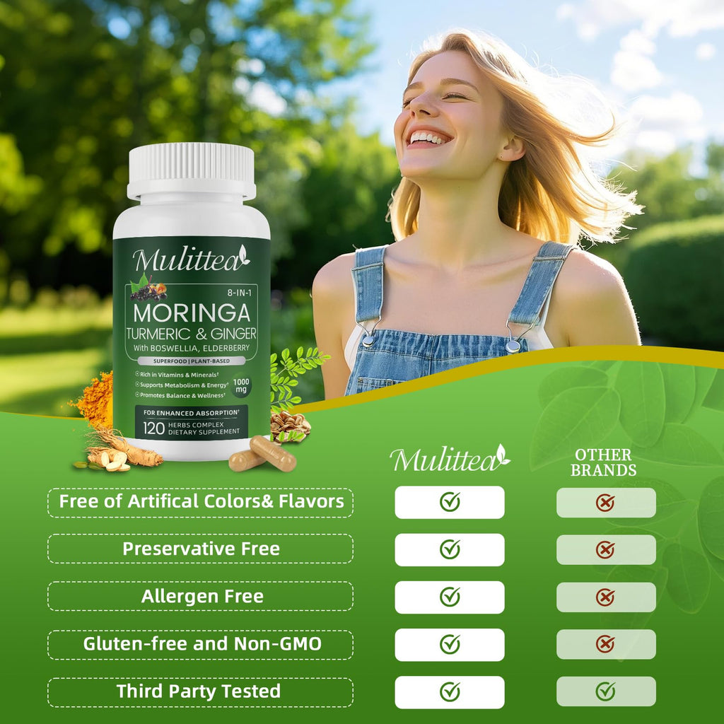 Moringa Capsules 1000mg with Ashwagandha & Turmeric Q278382