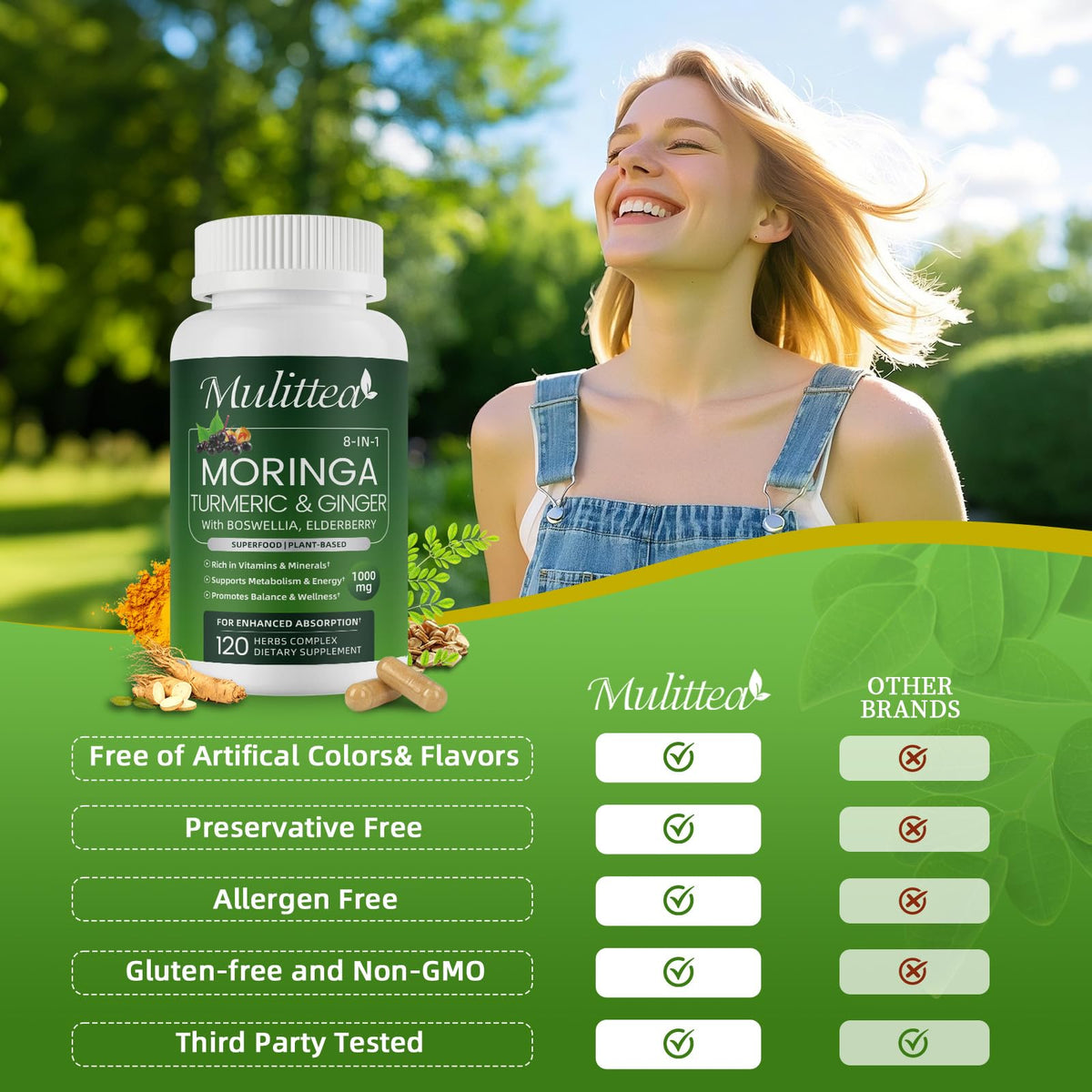 Moringa Capsules 1000mg with Ashwagandha & Turmeric Q278382