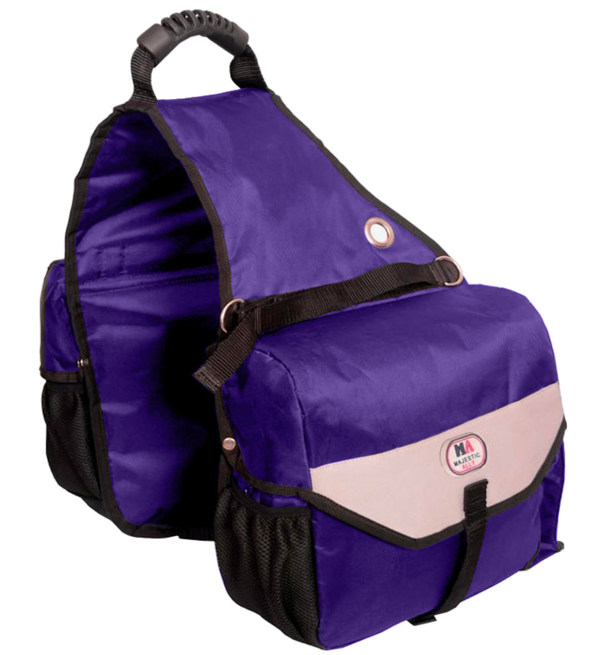 Nylon Insulated Leakproof Reflective Padded Purple Saddle Bag C309115
