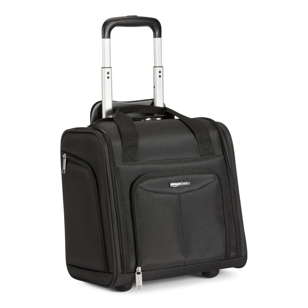 Underseat Carry-On Luggage with Wheels and Handle, 14" Rolling Travel Bag, Black M653727