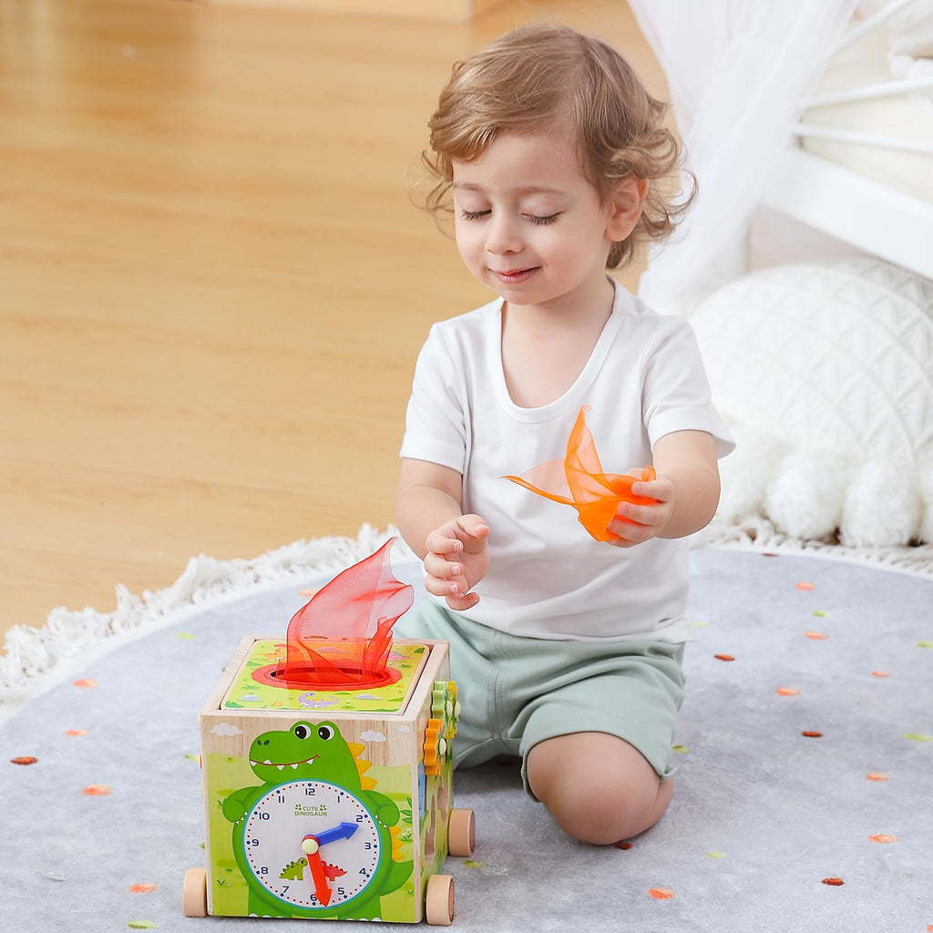 Montessori Wooden Activity Cube Toys G317