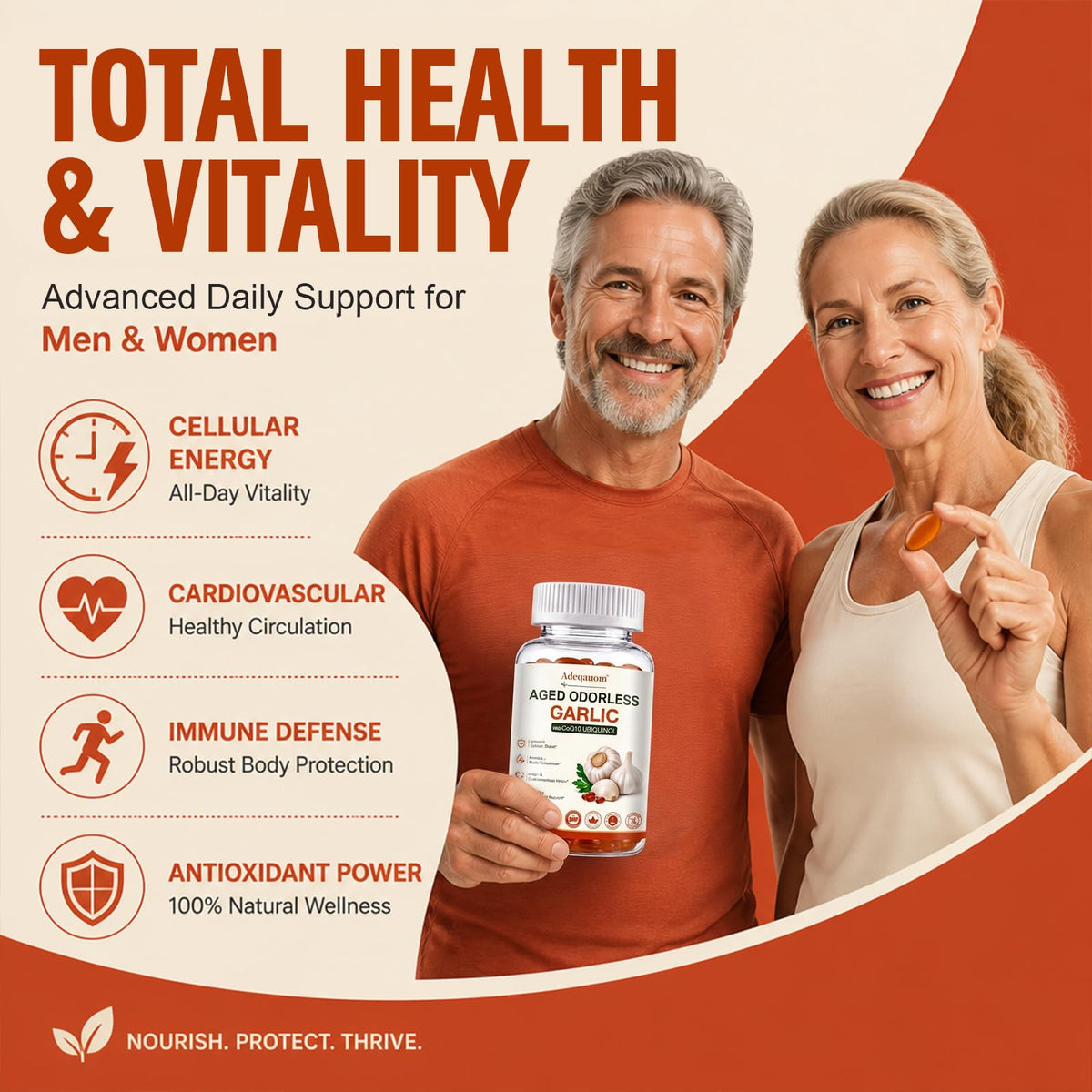 Aged Garlic Extract 1200 mg Softgels with CoQ10 Ubiquinol & Vitamin K2 180 Counts U93790