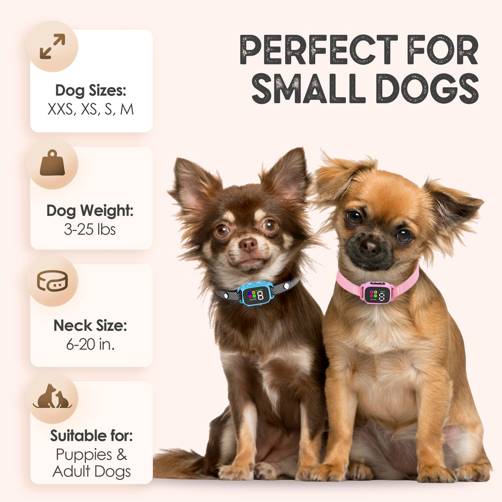 No Shock Rechargeable Bark Collar for Small Dogs 5-15 lbs P252