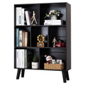 Black 3 Tier Wood Bookshelf U9748