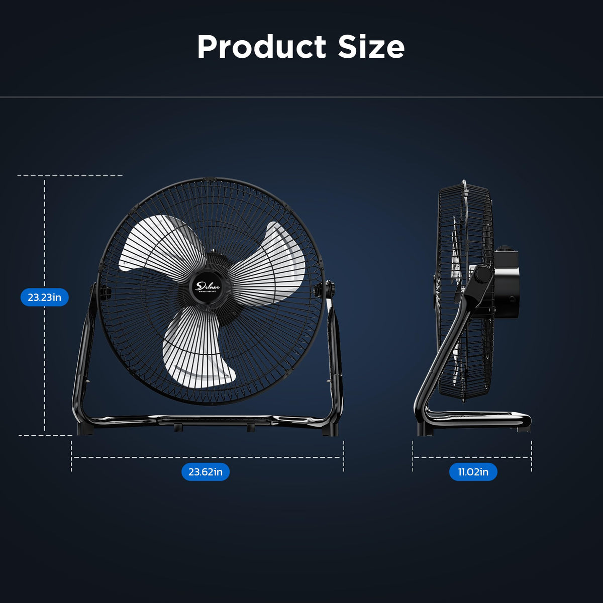 20 Inch 3-Speed Metal Industrial Floor Fan O50062