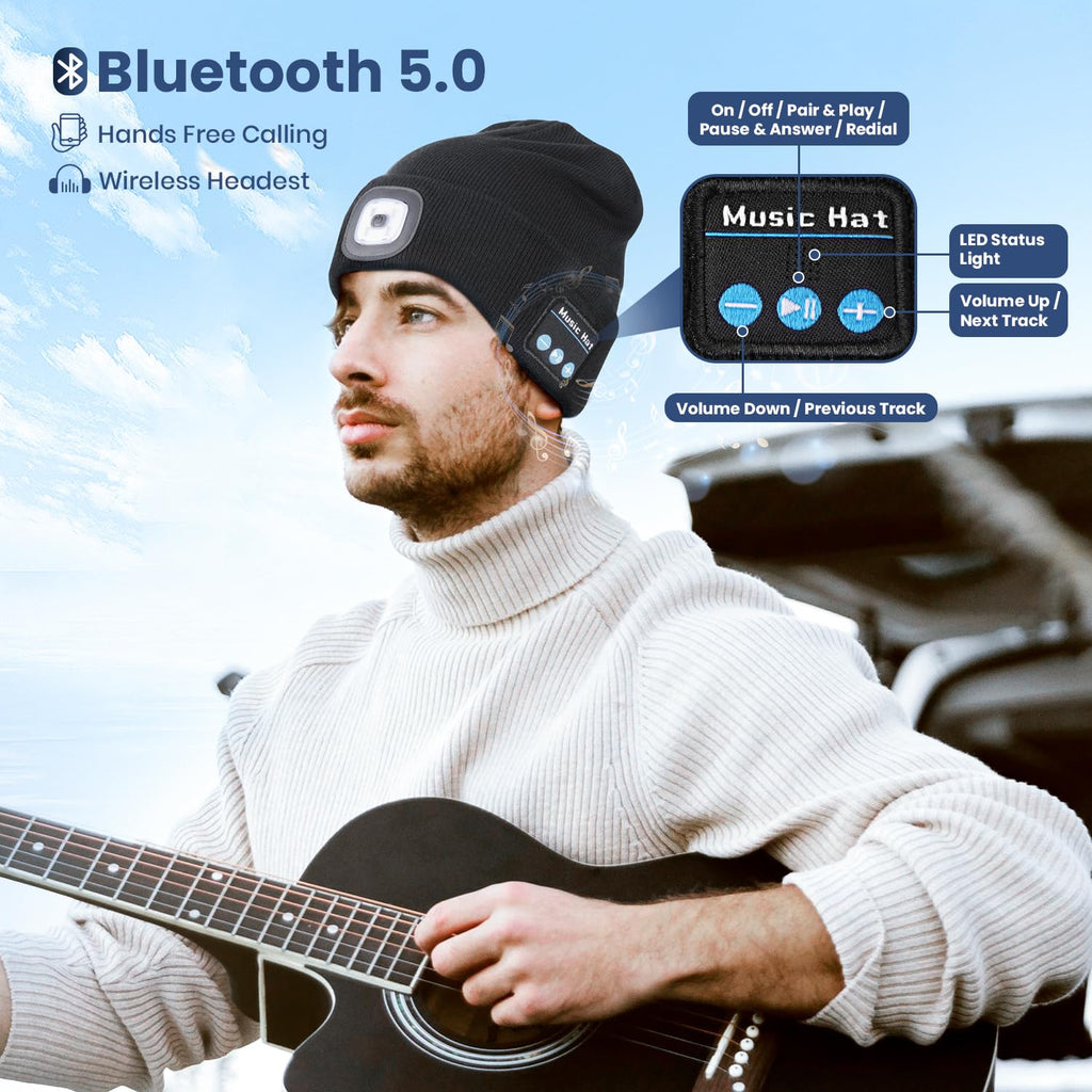 Bluetooth Beanie Hat with Light 2 Pack O84833