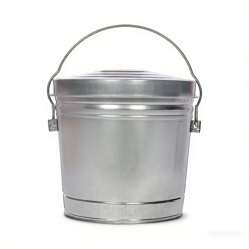 6 Gallon Galvanized Steel Storage Can with Locking Lid F2462