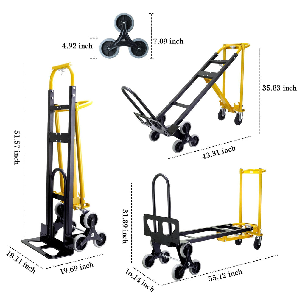 4 in 1 Convertible Hand Truck Dolly Cart with Wheels I72229