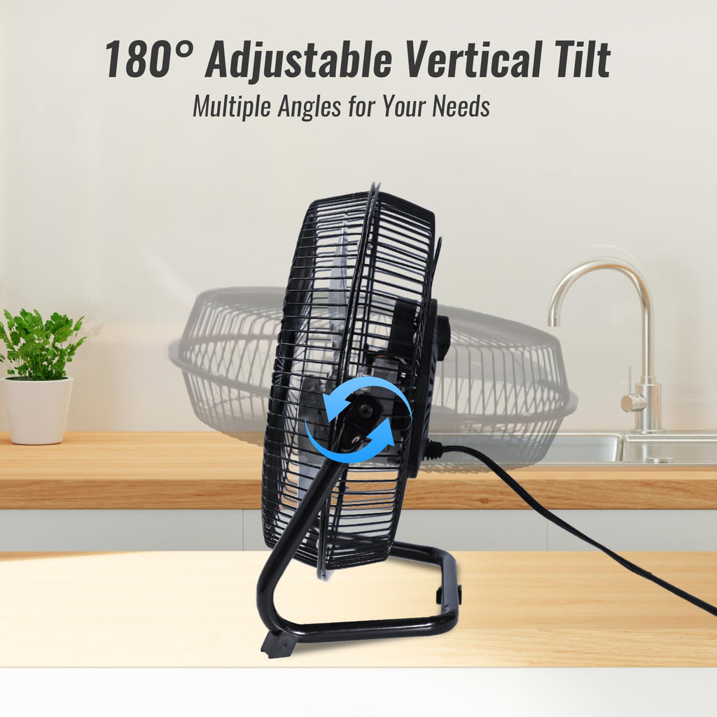9 Inch Black Metal Floor Fan Y444196