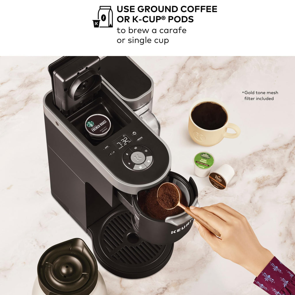 Single Serve & Carafe Coffee Maker, 60oz Removable Reservoir, Black V5737