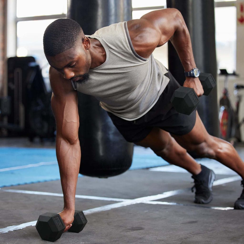 Rubber Coated Hex Dumbbell Set P239