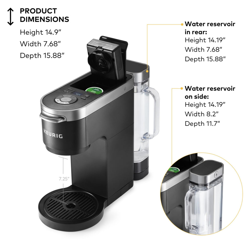 Single Serve & Carafe Coffee Maker, 60oz Removable Reservoir, Black V5737