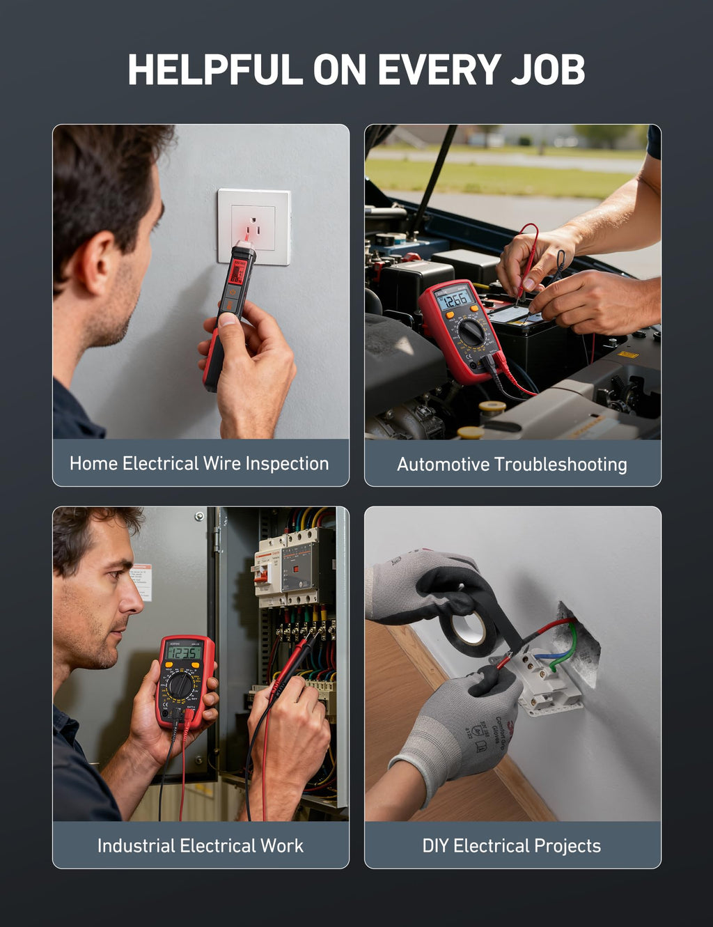 Electrical Test Kit with Digital Multimeter and Voltage Tester E3674