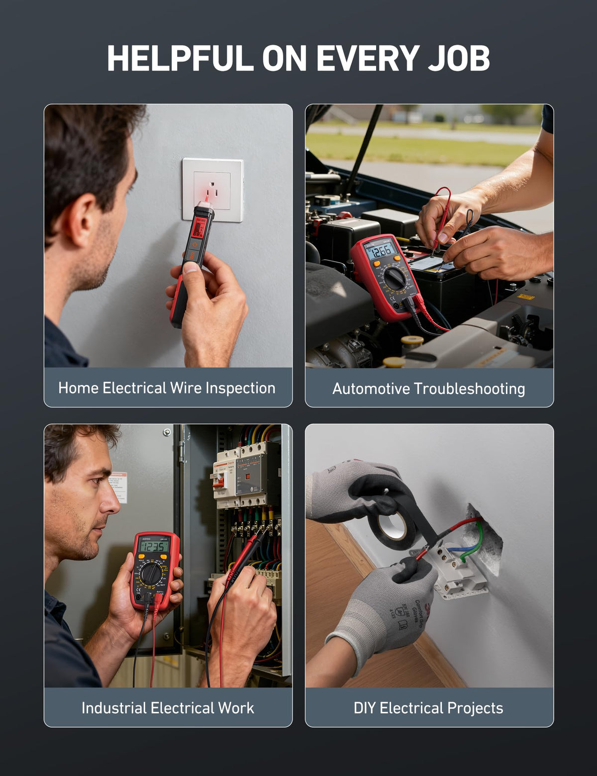 Electrical Test Kit with Digital Multimeter and Voltage Tester E3674