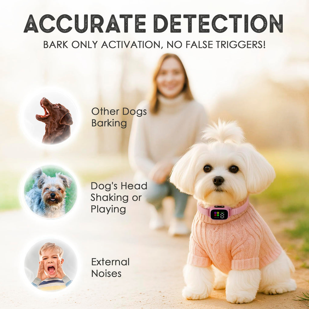 No Shock Rechargeable Bark Collar for Small Dogs 5-15 lbs P252
